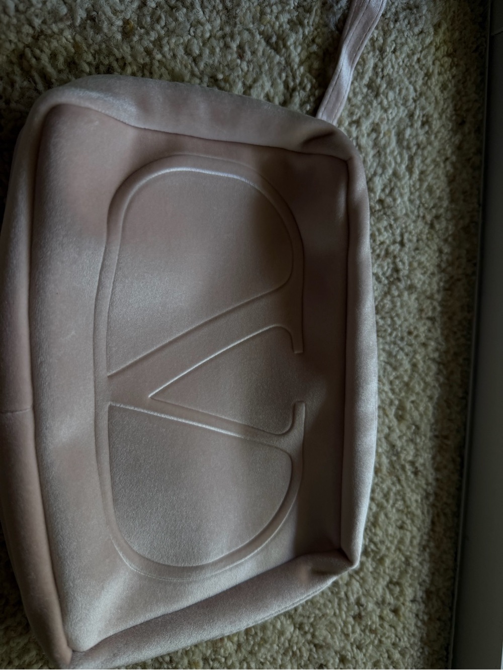 Valentino Beauty Pink Velvet Cosmetic Bag / Makeup Pouch